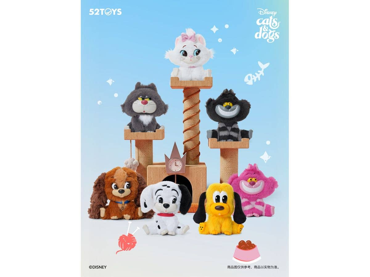 BLINDBOX ディズニー キャッツ&ドッグス なかよし ぬいぐるみストラップ 1Box 6pcs