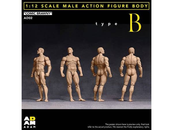 1/12 [AD-02B] コミックブラウニー男性素体B/ Asian Yellow Skin