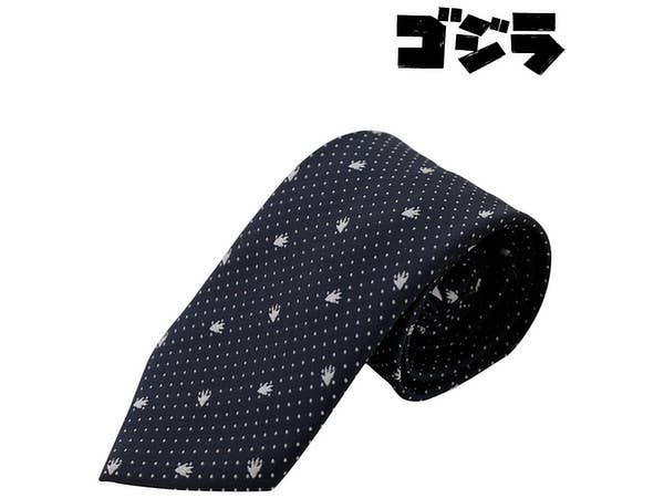 ゴジラ ゴジラ足跡モチーフネクタイ