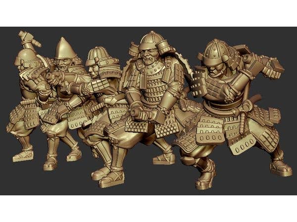 1/72 Mr & Mrs History 日本戦国時代 武士 攻撃(5体セット、エッチング製武器付属)