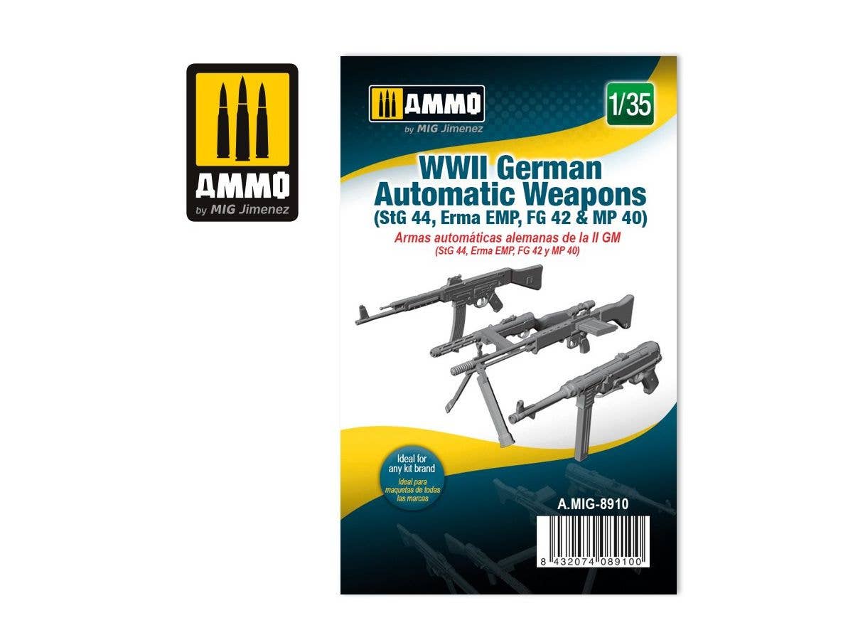 1/35 WW.II ドイツ軍用自動火器 (StG44、エルマ EMP、FG42、MP40)