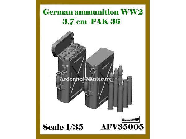 1/35 WWII ドイツ 3.7cm Pak36対戦車砲 弾薬箱セット