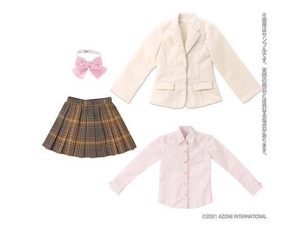1/3 45 ブレザー制服 Set アイボリー x ブラウンチェック