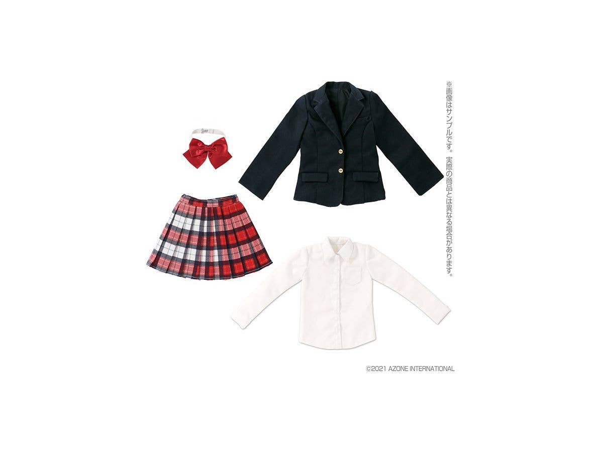 1/3 45 ブレザー制服 Set ネイビー x レッドチェック