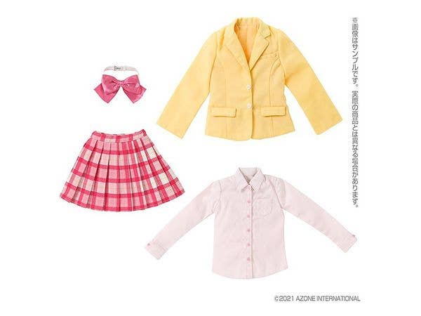1/3 45 ブレザー制服 Set イエロー x ピンクチェック