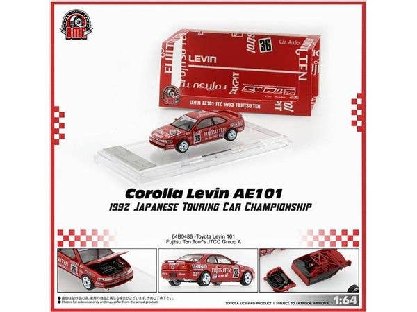 1/64 トヨタ レビン AE101 富士通テン トムス 1992年 JTCC グループA #36