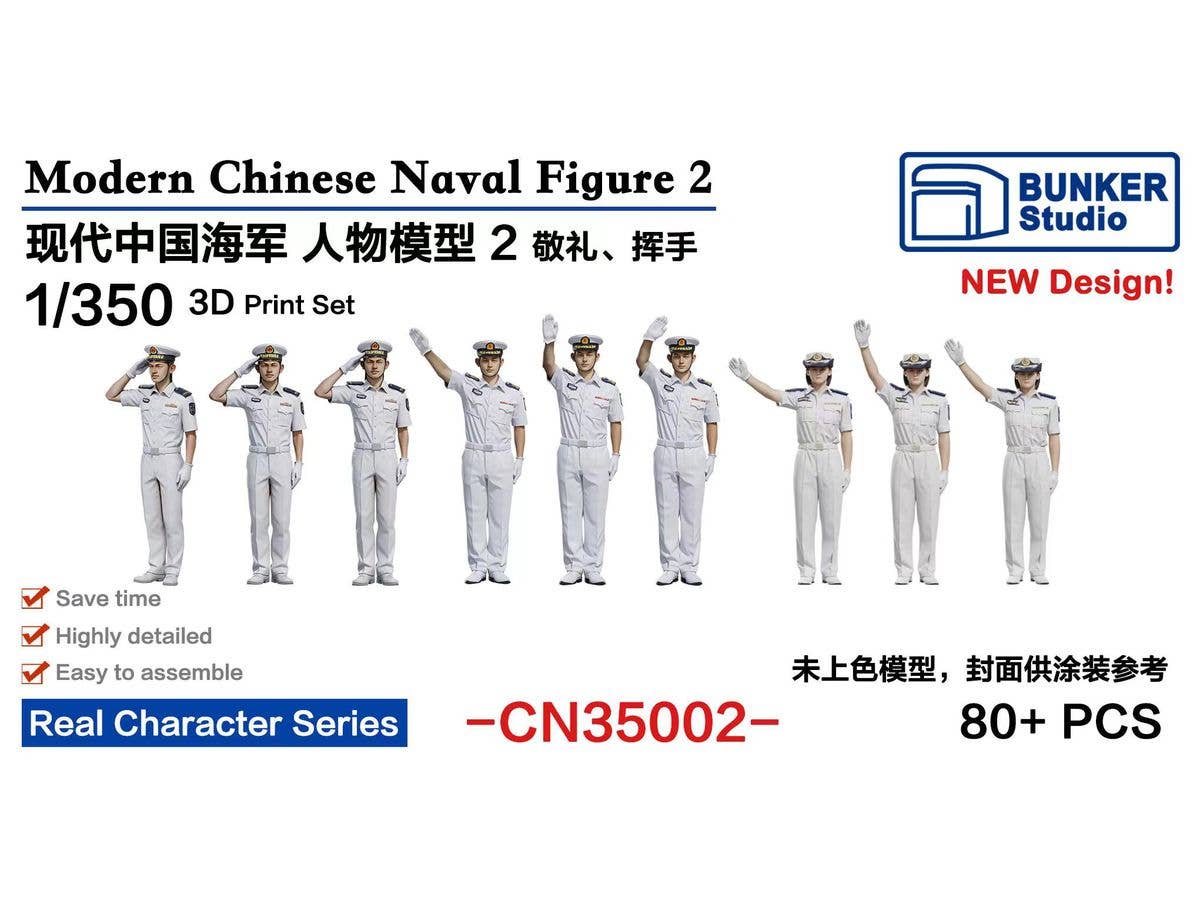 1/350 中国人民解放軍海軍 フィギュアセット 2 (敬礼・手を振る)