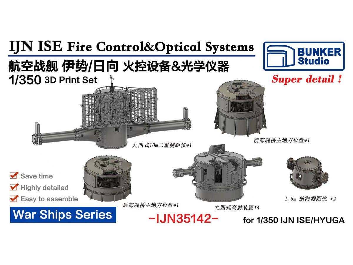 1/350 日本海軍 戦艦 伊勢/日向火器管制装置 & 観測機器セット