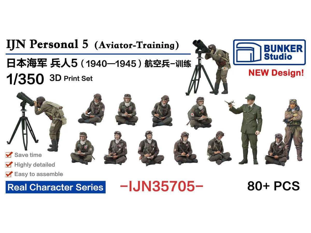 1/350 日本海軍 フィギュアセット 5 (航空兵、訓練 1940 - 1945)