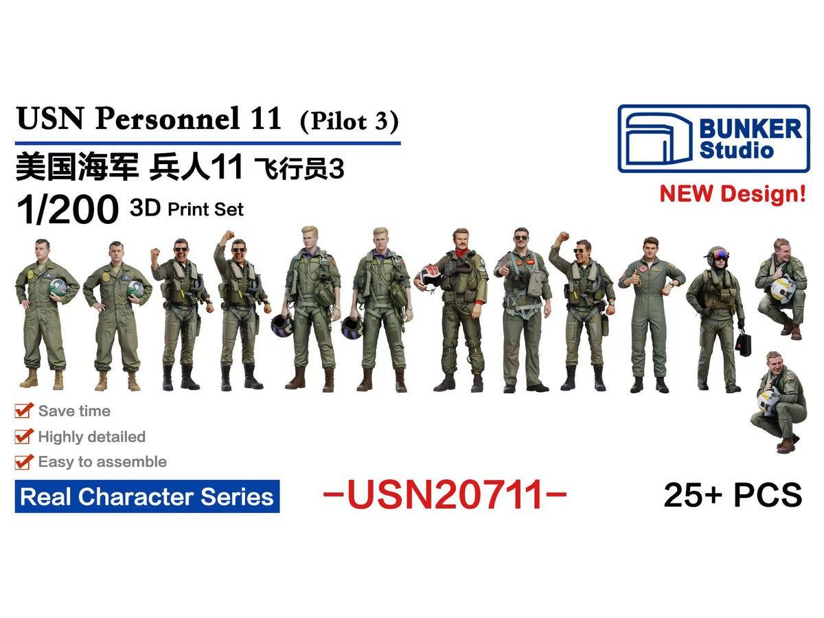 1/200 米海軍 フィギュアセット 11 (パイロット 3)