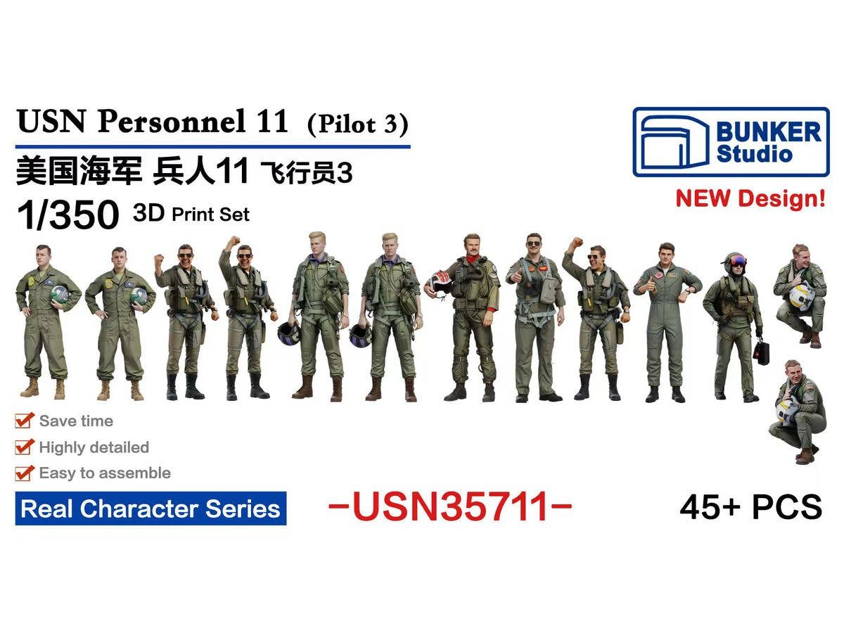 1/350 米海軍 フィギュアセット 11 (パイロット 3)