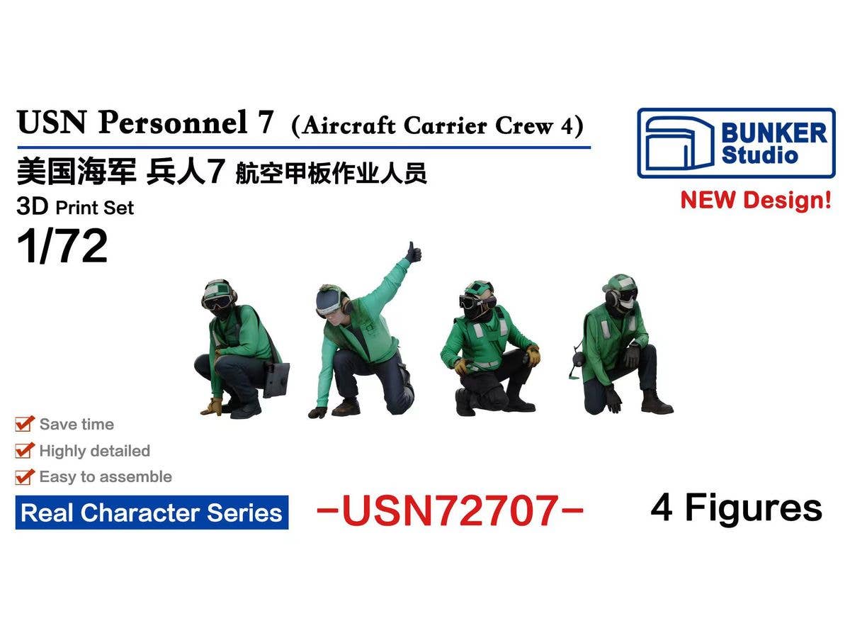1/72 米海軍 フィギュアセット 7 (空母甲板クルー)