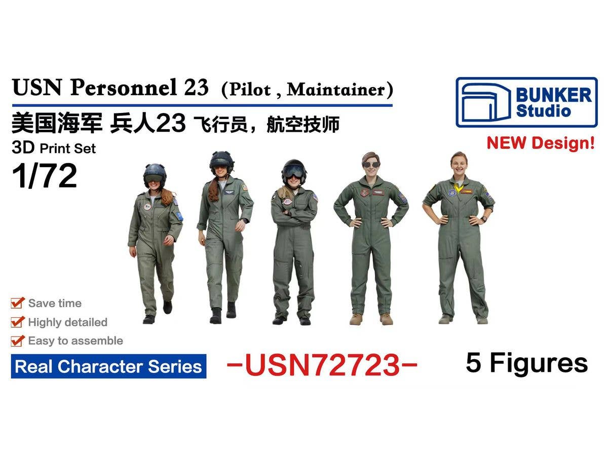 1/72 米海軍 フィギュアセット 23 (パイロット・航空整備士)