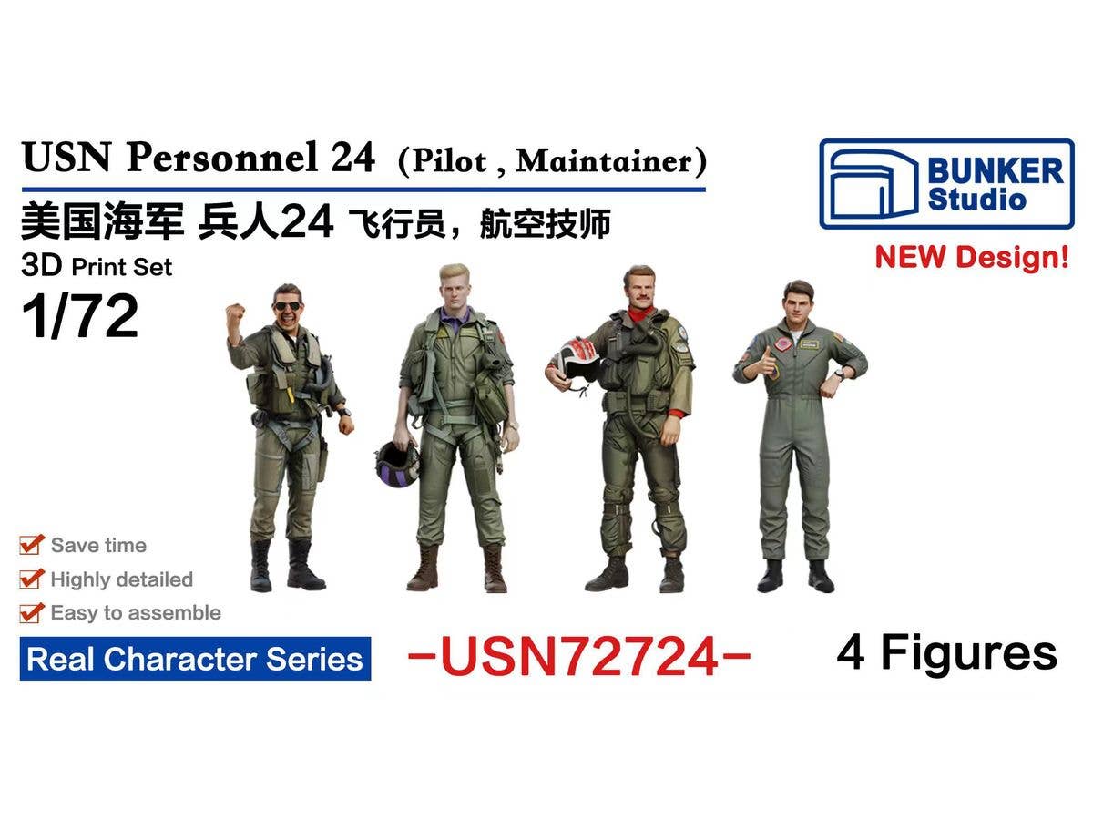 1/72 米海軍 フィギュアセット 24 (パイロット・航空整備士)
