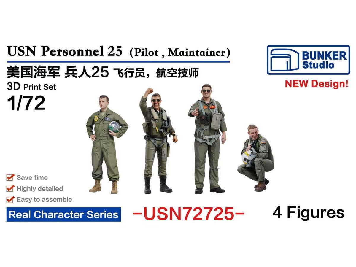 1/72 米海軍 フィギュアセット 25 (パイロット・航空整備士)