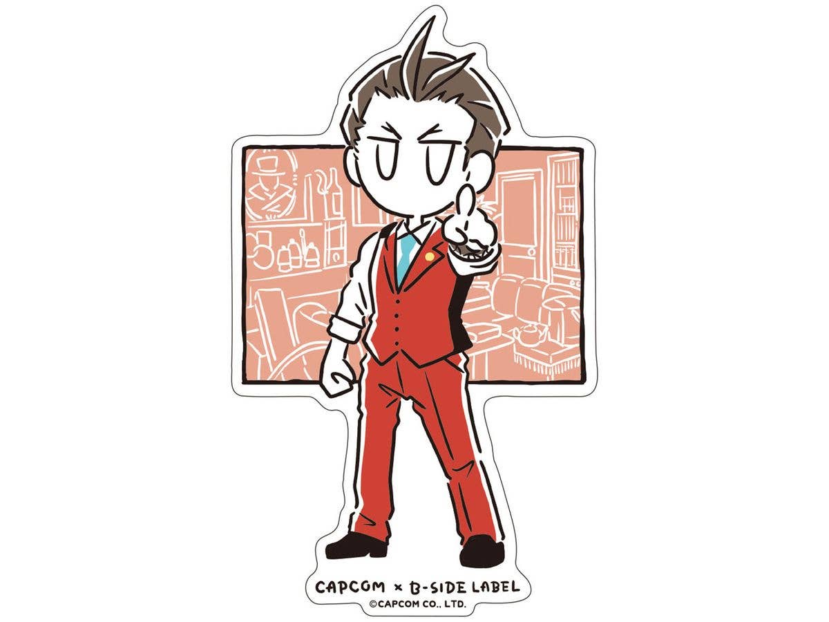 CAPCOM x B-SIDEステッカー 逆転裁判 王泥喜法介 ラインアート