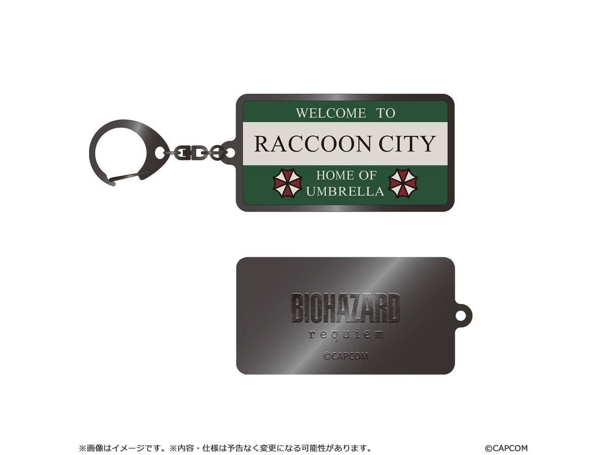 バイオハザード レクイエム メタルキーホルダー ラクーンシティ看板