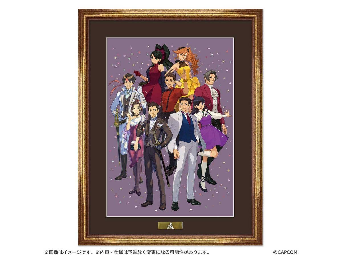 逆転裁判25周年: メインビジュアル 額装付きキャラファイングラフ