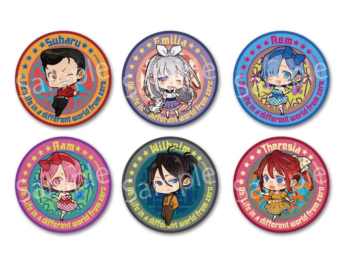 Re:ゼロ 第2期 トレーディングマット缶バッジ アメリカンレトロver. 1Box 6pcs