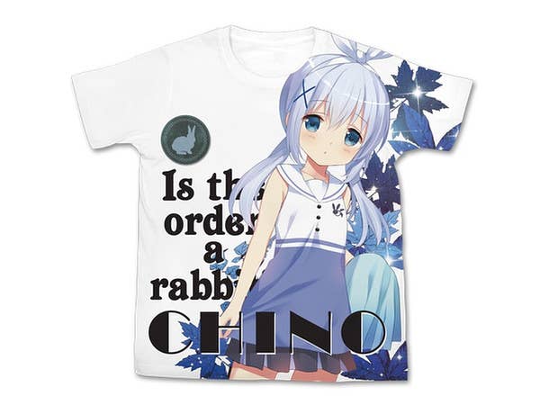 ご注文はうさぎですか?? チノ フルグラフィックTシャツ ホワイト L