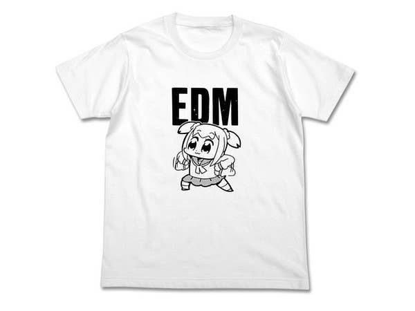 ポプテピピック EDM Tシャツ WHITE-XL