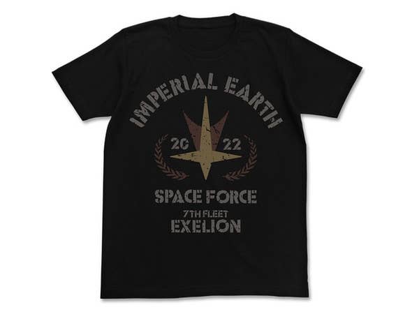 トップをねらえ!: エクセリヲンデザインTシャツ/BLACK-L