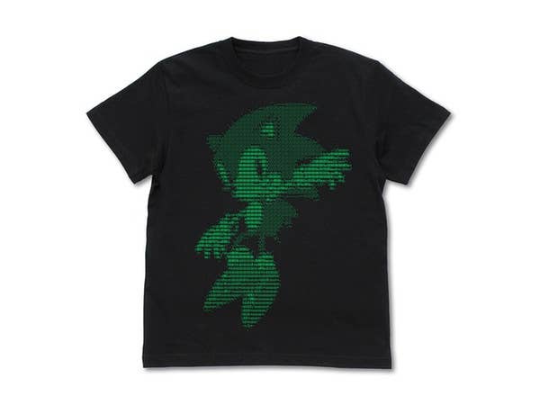 ソニック・ザ・ヘッジホッグ: ソニック アスキーアートTシャツ/BLACK-L