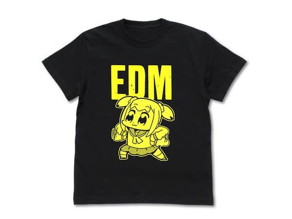 ポプテピピック: EDM Tシャツ蓄光Ver./BLACK-S