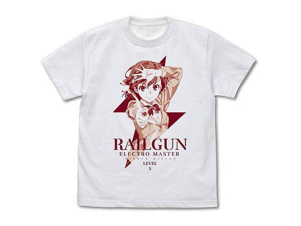 とある科学の超電磁砲T: 御坂美琴 Tシャツ Ver.2.0 White S