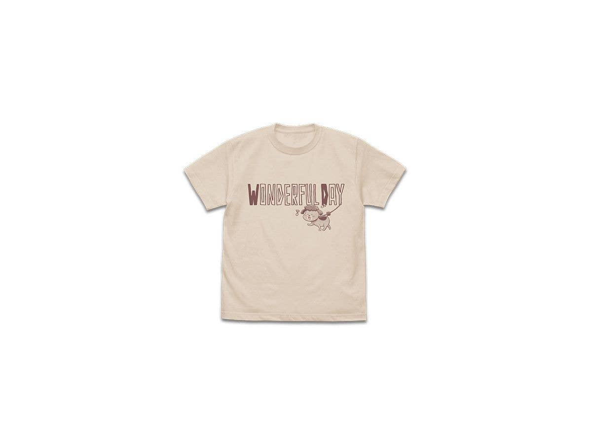 犬と猫どっちも飼ってると毎日たのしい: 犬くんのワンダフルな Tシャツ SAND BEIGE S