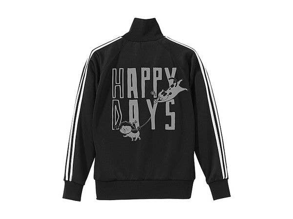 犬と猫どっちも飼ってると毎日たのしい: 犬くんと猫さまのHAPPYな ジャージ Black x White S