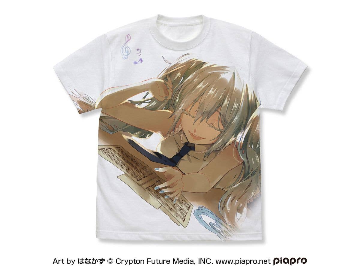初音ミク フルグラフィックTシャツ はなかず Ver. / WHITE-L