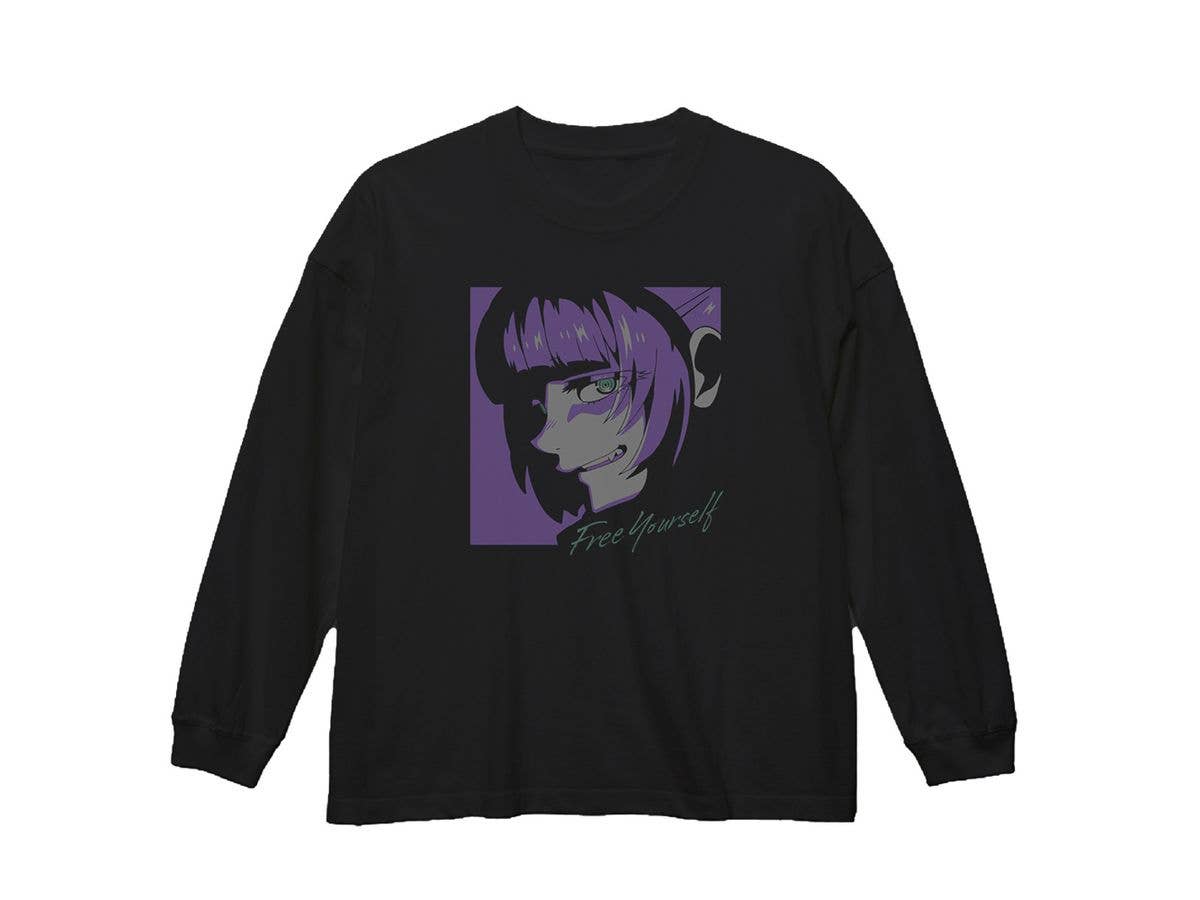 よふかしのうた: ナズナ ビッグシルエットロングスリーブ Tシャツ/BLACK-L
