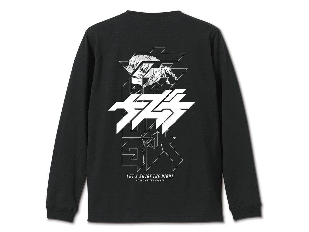 よふかしのうた: ロングスリーブ Tシャツ/BLACK-L