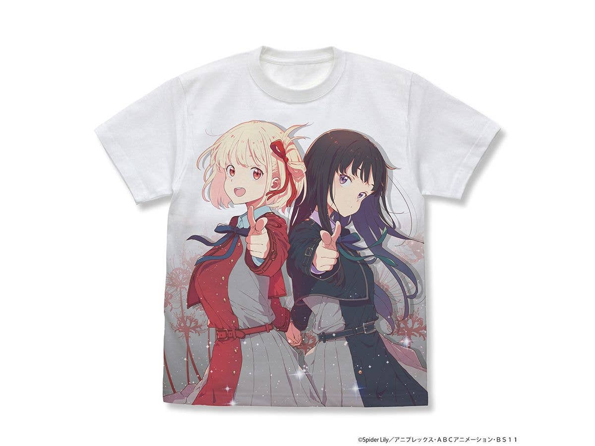 リコリス・リコイル: 千束&たきな フルグラフィックTシャツ / WHITE-XL