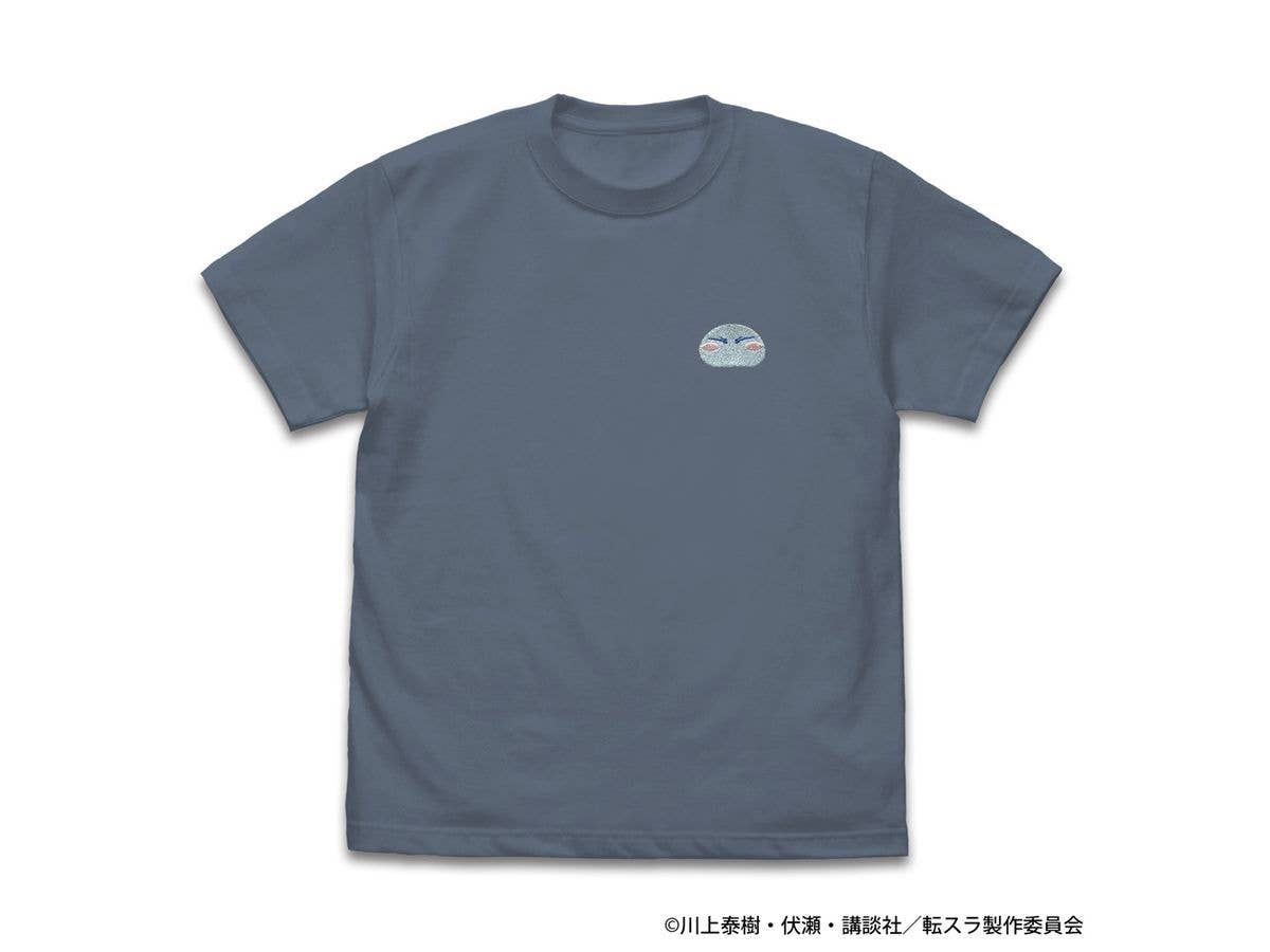 転生したらスライムだった件: リムル様 ワンポイント刺繍Tシャツ / HAZY NAVY-L