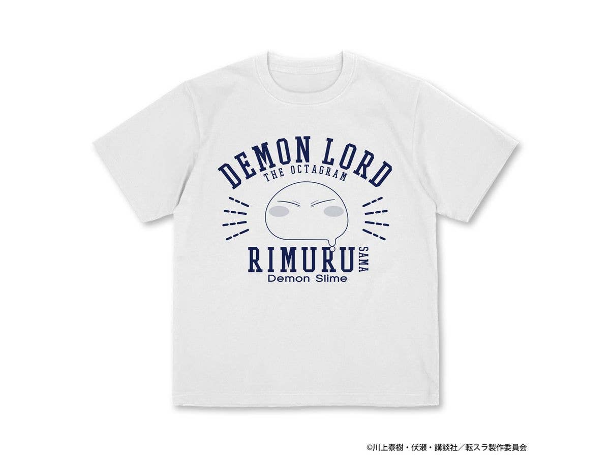 転生したらスライムだった件: リムル様カレッジ プレーティングTシャツ / WHITE-L