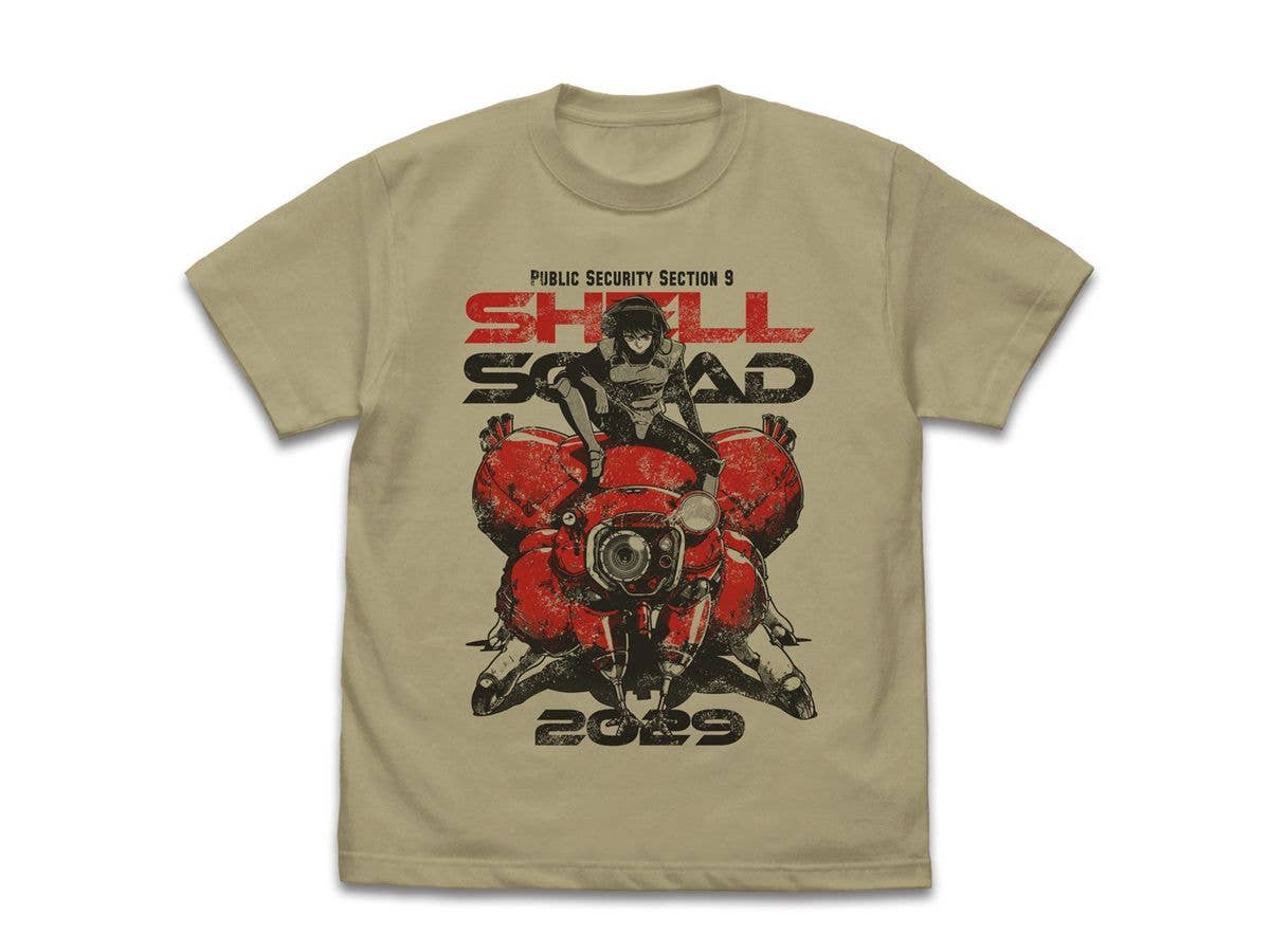 攻殻機動隊 THE GHOST IN THE SHELL: TGITS 素子とフチコマ Tシャツ / SAND KHAKI-S