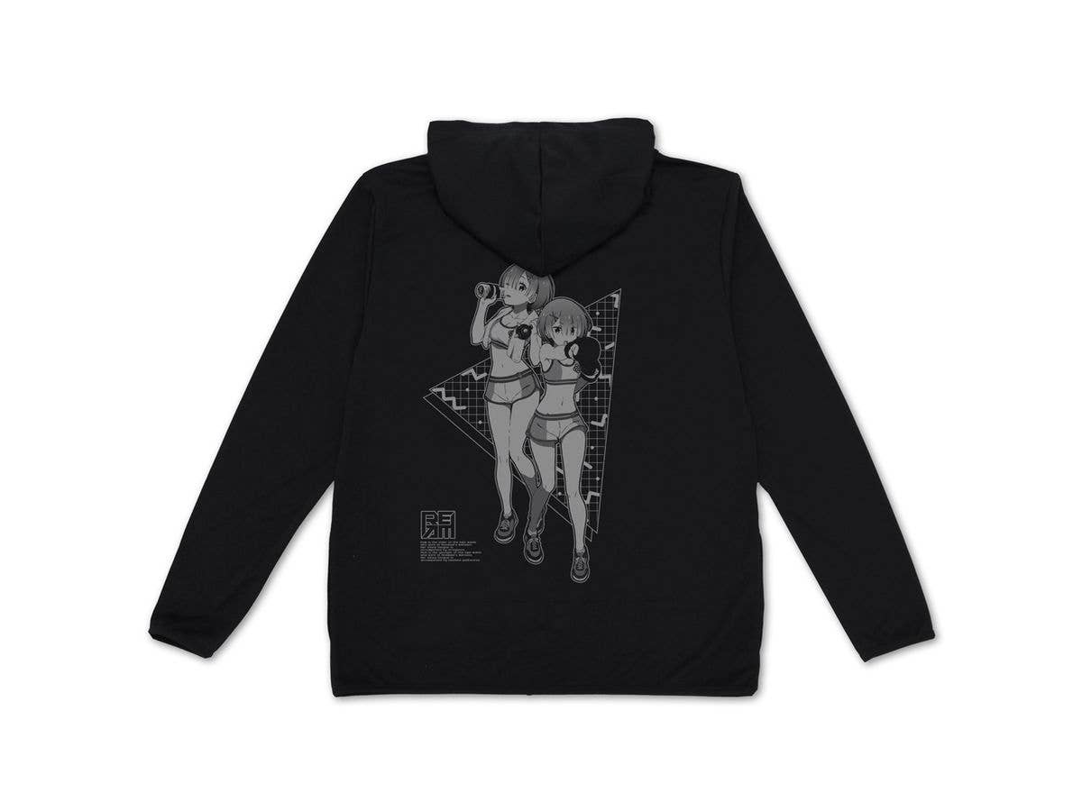 Re:ゼロから始める異世界生活: ラム & レム 薄手ドライパーカー エクササイズVer. / BLACK-XXL