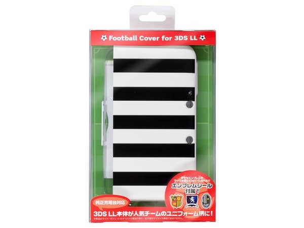 3DSLL用 フットボールカバーブラック x ホワイト ユベントス柄