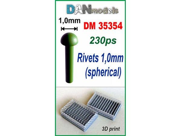 丸リベット (頭 直径1mm、230個入り)