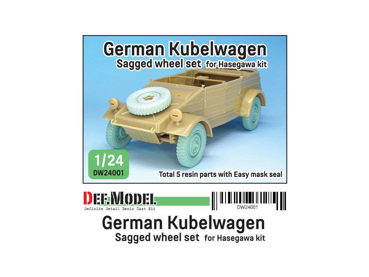 1/24 WW.II ドイツキューベルワーゲン用自重変形タイヤセット (ハセガワ用)