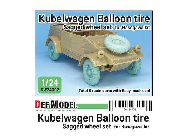 1/24 WW.II ドイツキューベルワーゲン用自重変形バルーンタイヤセット (ハセガワ用)