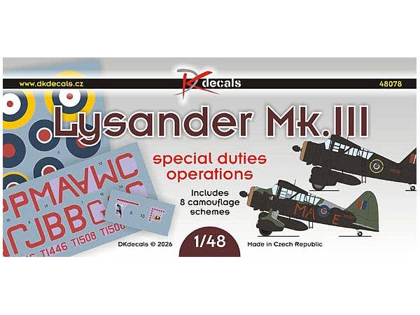 1/48 ライサンダー Mk.III 特殊任務部隊デカール