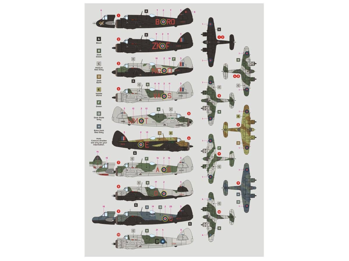 1/72 ボーファイター Mk.IF/VIF 夜間戦闘機パート2 デカール