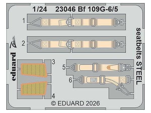 1/24 Bf109G-5/6 シートベルト (ステンレス製) (エアフィックス用)