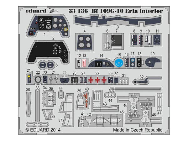 1/32 エルラ工場製Bf 109G-10 内装パーツセット (レベル用)