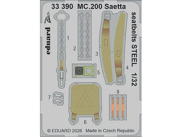 1/32 MC.200 シートベルト (ステンレス製) (イタレリ用)