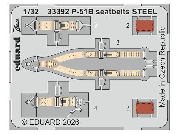 1/32 P-51B シートベルト (ステンレス製) (エデュアルド用)