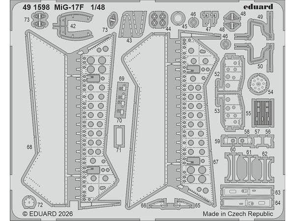 1/48 MiG-17F エッチングパーツ (キネティック用)